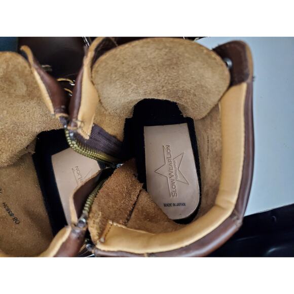 Slow Wear Lion Handmade in Japan Ultra High End Zip/Lace Up Leather Boots US 7 E - Picture 7 of 15